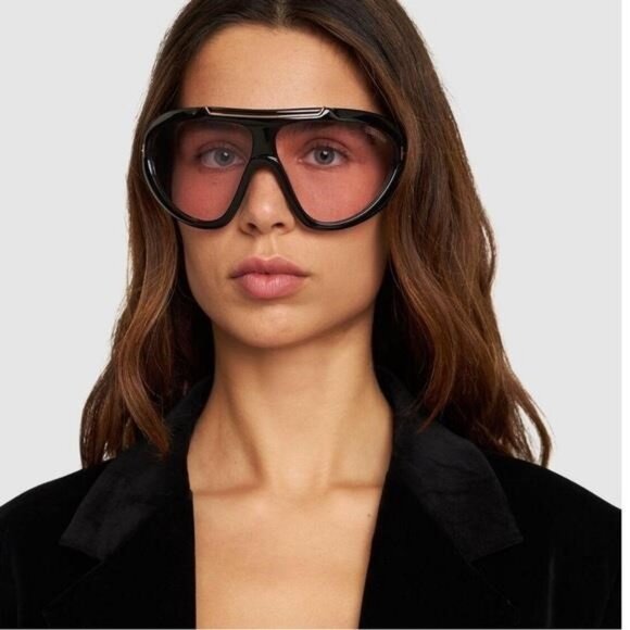 NEW Tom Ford Linden FT1094/S Sunglasses – Shiny Black / Pink – Full Packaging - Picture 9 of 12